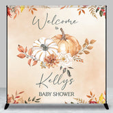 Lofaris Custom Name Welcome To Pumpkins Baby Shower Backdrop
